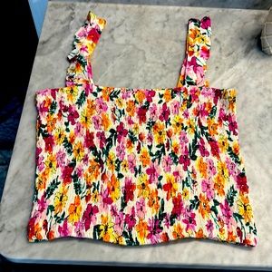 PINK by Victoria's Secret Floral Ruffle strapped Bandeau Tube Top NWT L!
